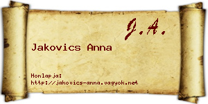 Jakovics Anna névjegykártya